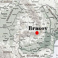  Aqui você pode ver um mapa da Roménia com Brasov nas montanhas dos Cárpatos, na região da Transilvânia.